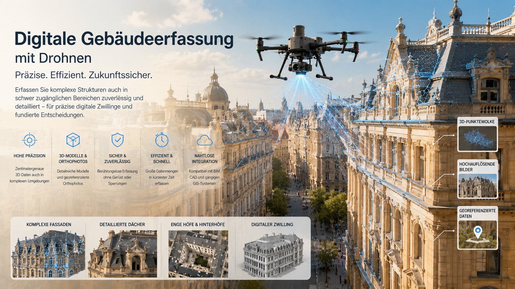 Digitale Gebäude- und Fassadenerfassung mit Drohnen – SIMCADSCAN